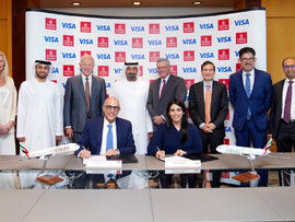 سكاي وارذ طيران الامارات توقع شراكة حصرية مع فيزا العالمية